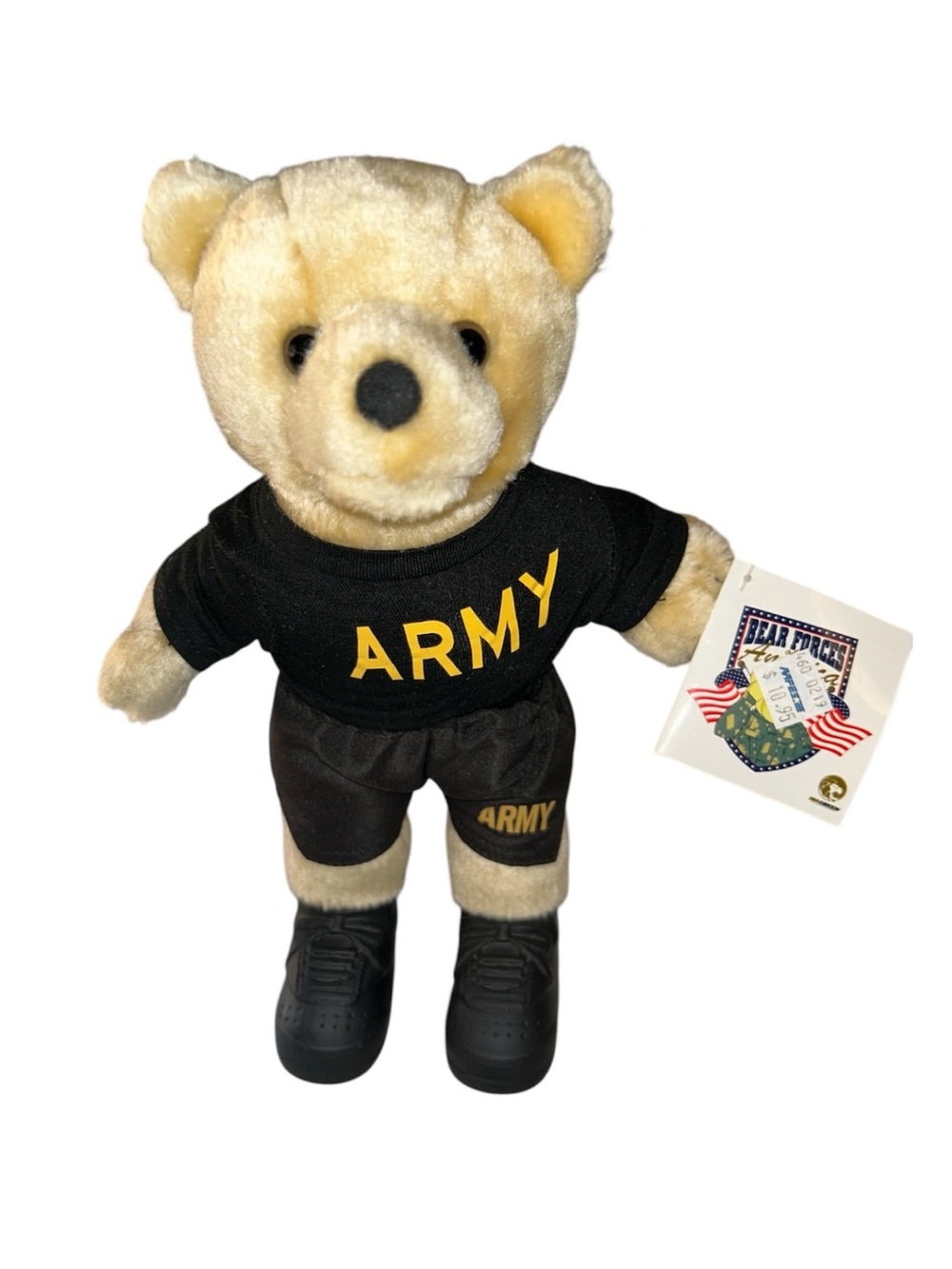 1989 Bear Forces of America Army Teddy Bear Plush 11” w Tags Boots Military Toy
